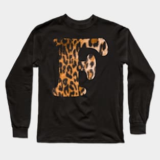 Letter F leopard print Long Sleeve T-Shirt